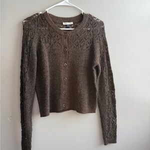 American Eagle Outfitters Brown Knit Cardigan